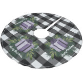 バッファロープレイドクリスマスプレゼント |紫 ブラッシュドポリエステルツリースカート (アングル)