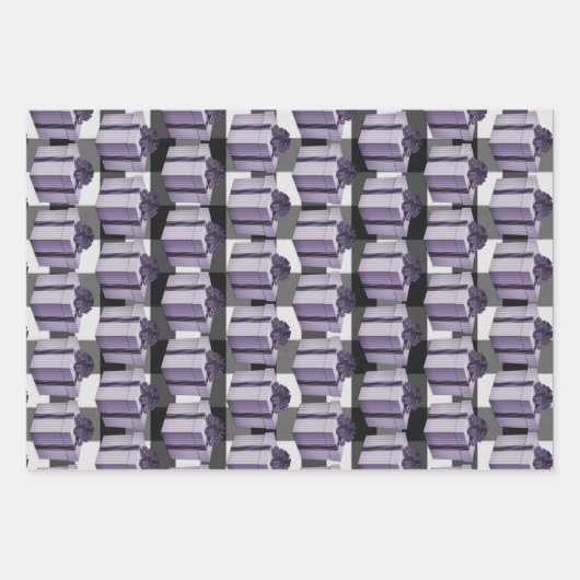 バッファロープレイドクリスマスプレゼント |紫 ラッピングペーパーシート (正面2)