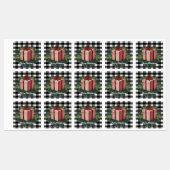 バッファロープレイドクリスマスプレゼント |赤い休日 ラベル (シート)