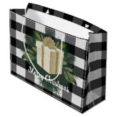 バッファロープレイドクリスマスプレゼント |金ゴールド ラージペーパーバッグ (裏面アングル)