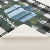 バッファロープレイドクリスマスプレゼント |青い休日 シェルパブランケット (3/4)