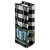 バッファロープレイドクリスマスプレゼント |青い休日 ワインギフトバッグ (裏面アングル)