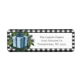 バッファロープレイドクリスマスプレゼント |青 ラベル (正面)