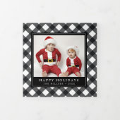 バッファロープレイドクリスマスホリデートリフォートカード 三つ折りクリスマスカード (カバー)