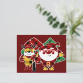 バッファロープレイドクリスマスホリデーポストカード シーズンポストカード (スタンド正面)