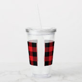バッファロープレイドクリスマスレッドアンドブラックチェック アクリルタンブラー (左)