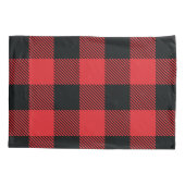 バッファロープレイドクリスマスレッドアンドブラックチェック 枕カバー (裏面)