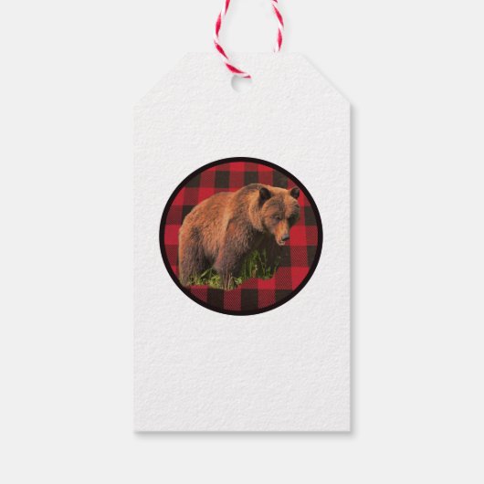 バッファロープレイドグリズリーベアーギフトラベル ギフトタグ (裏面)