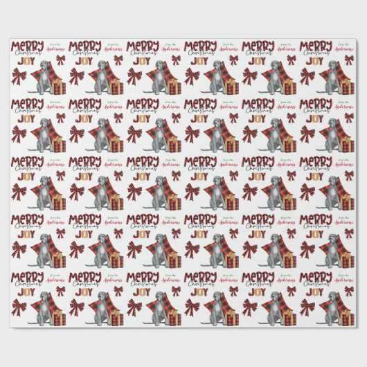 バッファロープレイドグレートダーヌドッグクリスマス ラッピングペーパー (フラット)
