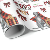 バッファロープレイドグレートダーヌドッグクリスマス ラッピングペーパー (ロールコーナー)