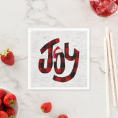 バッファロープレイドジョイオンホワイト樺の木 スタンダードカクテルナプキン (インサイチュ)