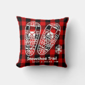 バッファロープレイドスノーシューズ素朴キャビンデコール クッション (正面)