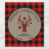 バッファロープレイドスノーフレークアントラーディアー ワインラベル (シングルラベル)