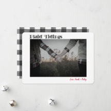 バッファロープレイドタイディング1または2フォトホリデーカード