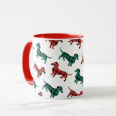 バッファロープレイドタータンチェッククリスマスダッチャンド マグカップ (正面左)