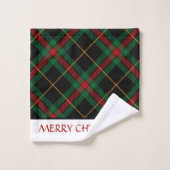 バッファロープレイドタータンチェックメリークリスマス バスタオルセット (ウォッシュタオル)