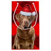 バッファロープレイドチェサピーク湾クリスマスドッグ スモールペーパーバッグ (裏面)