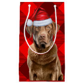 バッファロープレイドチェサピーク湾クリスマスドッグ スモールペーパーバッグ (正面)