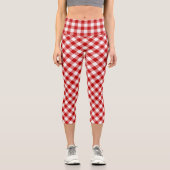 バッファロープレイドチェック赤白 カプリレギンス (正面)