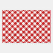 バッファロープレイドチェック赤白 ラッピングペーパーシート (正面)