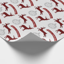 バッファロープレイドディアクリスマスラッピング紙
