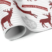 バッファロープレイドディアクリスマスラッピング紙 ラッピングペーパー (ロールコーナー)