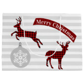 バッファロープレイドディアクリスマス抱き枕 ラージペーパーバッグ (裏面)