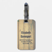 バッファロープレイドディアヘッドフェイクオンウッド ラゲッジタグ (裏面縦)