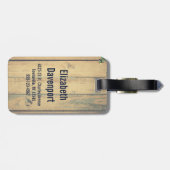 バッファロープレイドディアヘッドフェイクオンウッド ラゲッジタグ (裏面横)