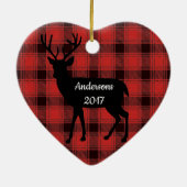 バッファロープレイドディアーデザインオーナメント セラミックオーナメント (裏面)