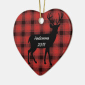 バッファロープレイドディアーデザインオーナメント セラミックオーナメント (左)