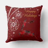 バッファロープレイドトナディアクリスマス魔法オーナメント クッション (裏面)