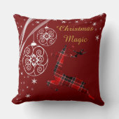 バッファロープレイドトナディアクリスマス魔法オーナメント クッション (正面)
