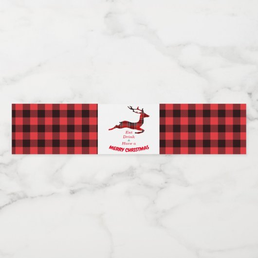 バッファロープレイドトナディアメリークリスマスタータンチェック ペットボトルラベル (シングルラベル)