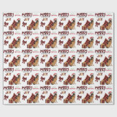 バッファロープレイドドイツ羊飼い犬のクリスマス ラッピングペーパー (フラット)