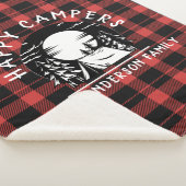 バッファロープレイドハッピーキャンパーズファミリーネームキャンプ シェルパブランケット (3/4)