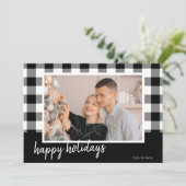 バッファロープレイドハッピーホリデーズフォトクリスマスカード (スタンド正面)