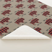 バッファロープレイドバイソンオンタン シェルパブランケット (3/4)