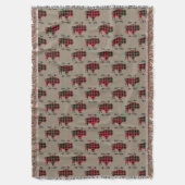 バッファロープレイドバイソンオンタン スローブランケット (正面縦)