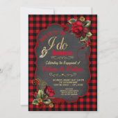 バッファロープレイドバーベキュー婚約パーティ 招待状 (正面)