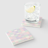 バッファロープレイドパステルコタ素朴ージェコアテーブル ストーンコースター (横)