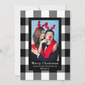 バッファロープレイドパターン写真テンプレート パーソナライズされた 招待状 (正面)