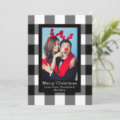 バッファロープレイドパターン写真テンプレート パーソナライズされた 招待状 (スタンド正面)