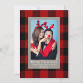 バッファロープレイドパターン写真テンプレート パーソナライズされた 招待状 (正面)