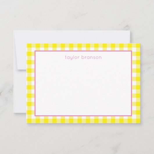 バッファロープレイドパーソナライズされたノートカード サンキューカード (正面)