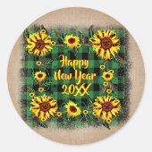 バッファロープレイドヒマワリ新年20xx ラウンドシール (正面)