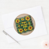 バッファロープレイドヒマワリ新年20xx ラウンドシール (封筒)