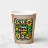 バッファロープレイドヒマワリ新年20xx 紙コップ (正面)