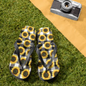 バッファロープレイドヒマワリ白黒 ビーチサンダル