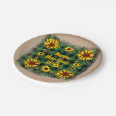 バッファロープレイドヒマワリ20xx 7年おめでとう ペーパープレート (アングル)